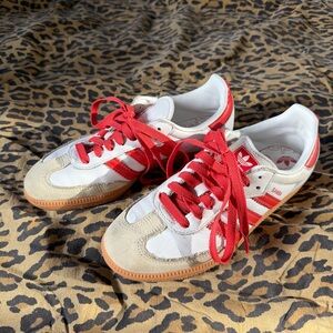 Adidas Sambas in Red & White